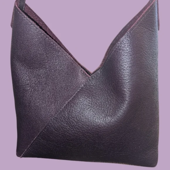 EUC Portland Leather Large Naomi Plum Purple Leather Hobo Shoulder Bag Purse - Picture 3 of 11